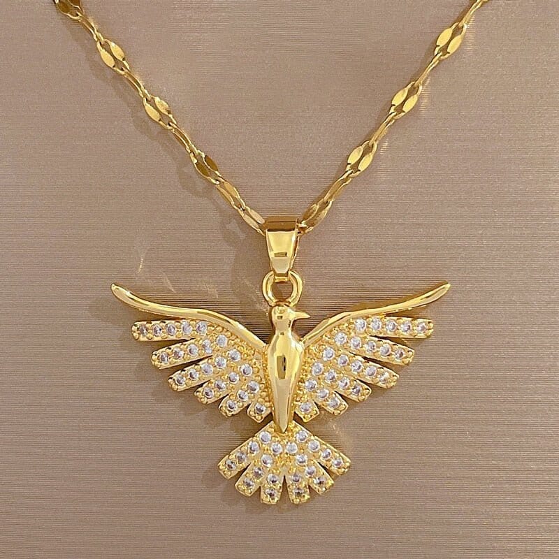 Colar Feminino Espírito Santo Banhado a Ouro 18k Colar Feminino Espírito Santo PJOIAS Direct Ofertas 