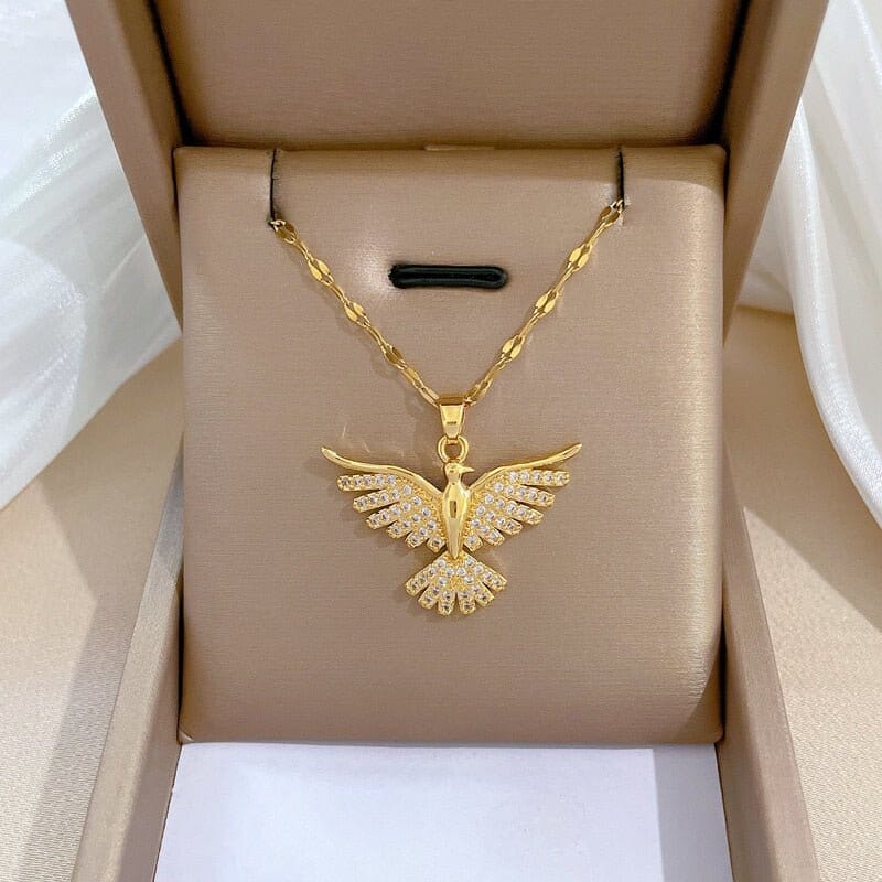 Colar Feminino Espírito Santo Banhado a Ouro 18k Colar Feminino Espírito Santo PJOIAS Direct Ofertas 