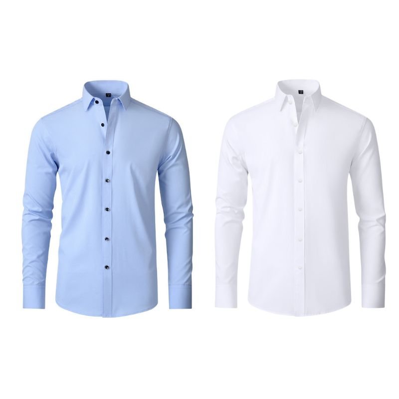 Compre 1 Leve 2 | Camisa Social Ultra Elastech Anti amassados + Relogio de Brinde - Direct Ofertas