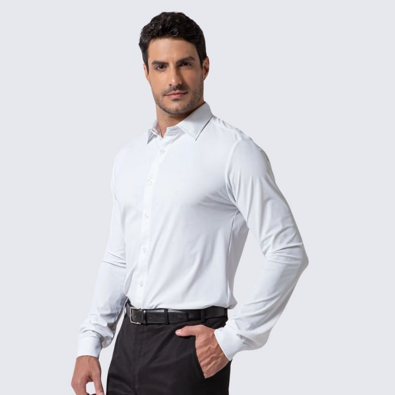 Compre 1 Leve 2 | Camisa Social Ultra Elastech Anti amassados + Relogio de Brinde - Direct Ofertas