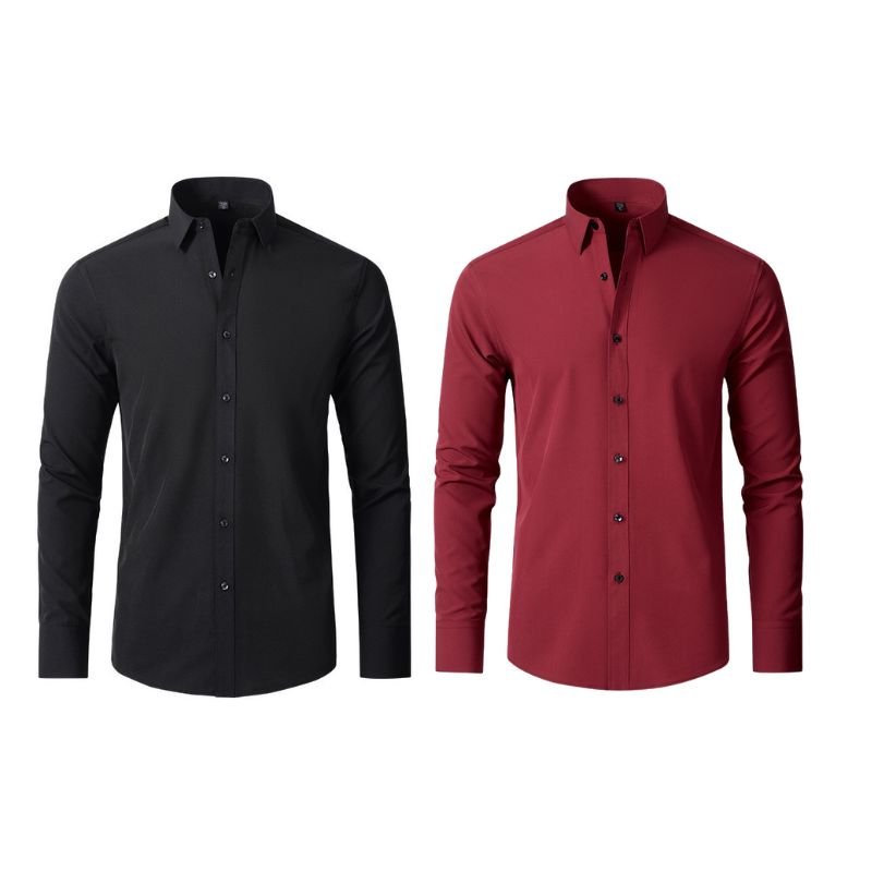 Compre 1 Leve 2 | Camisa Social Ultra Elastech Anti amassados + Relogio de Brinde - Direct Ofertas