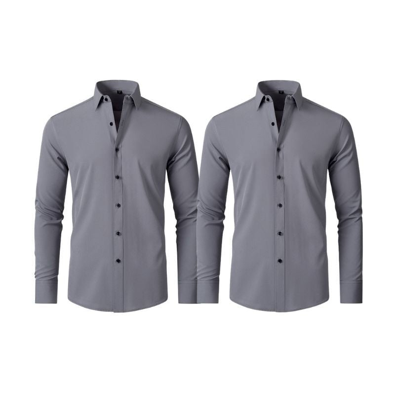 Compre 1 Leve 2 | Camisa Social Ultra Elastech Anti amassados + Relogio de Brinde - Direct Ofertas