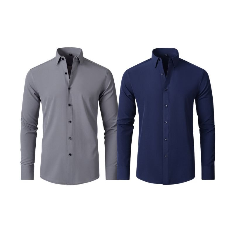 Compre 1 Leve 2 | Camisa Social Ultra Elastech Anti amassados + Relogio de Brinde - Direct Ofertas