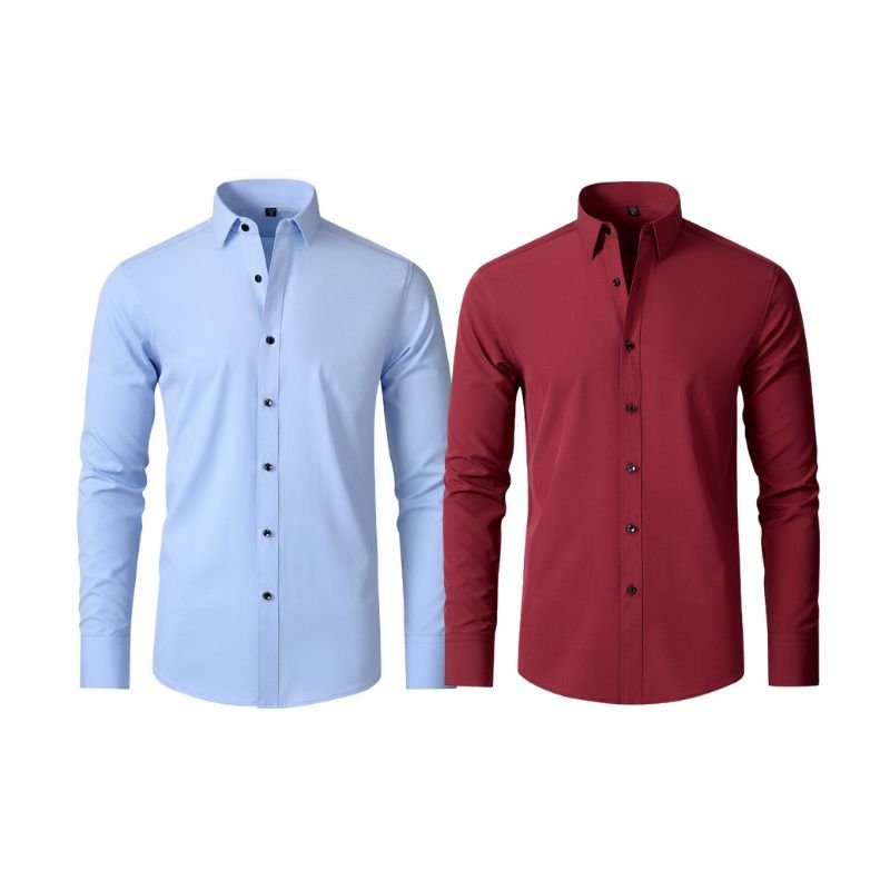 Compre 1 Leve 2 | Camisa Social Ultra Elastech Anti amassados + Relogio de Brinde - Direct Ofertas