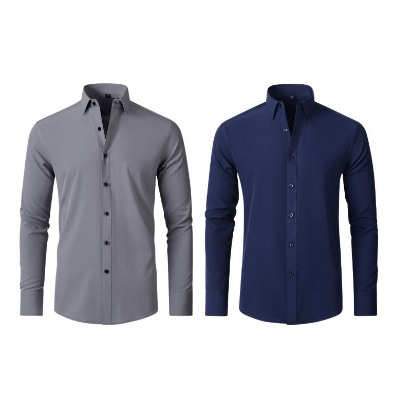 Compre 1 Leve 2 | Camisa Social Ultra Elastech Anti amassados + Relogio de Brinde - Direct Ofertas