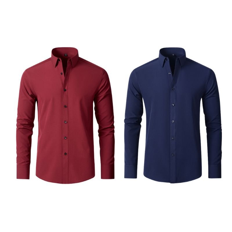 Compre 1 Leve 2 | Camisa Social Ultra Elastech Anti amassados + Relogio de Brinde - Direct Ofertas