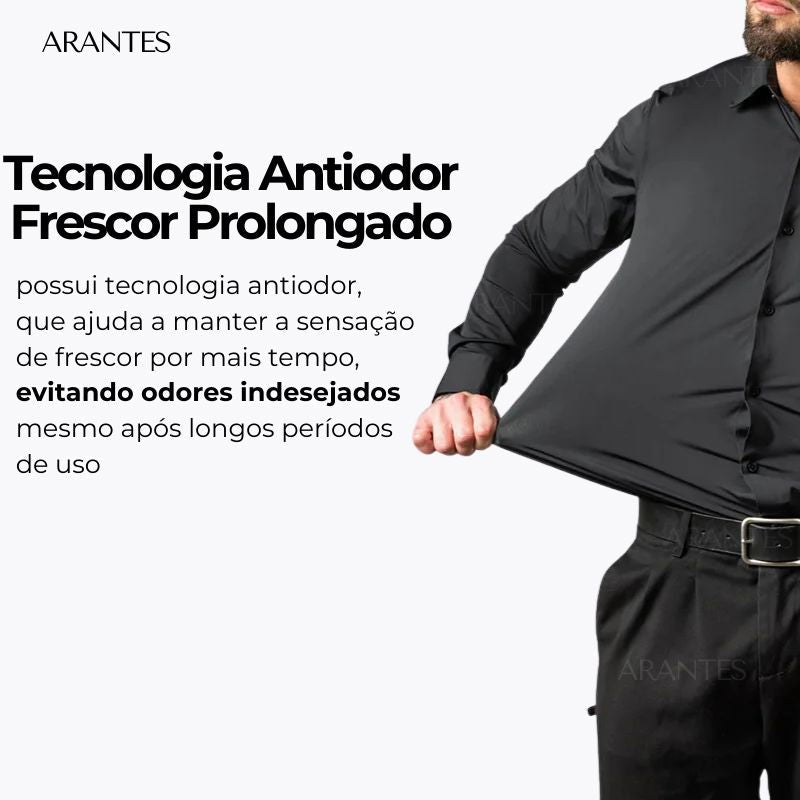 Compre 1 Leve 2 | Camisa Social Ultra Elastech Anti amassados + Relogio de Brinde - Direct Ofertas