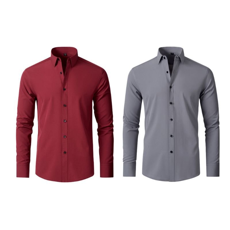 Compre 1 Leve 2 | Camisa Social Ultra Elastech Anti amassados + Relogio de Brinde - Direct Ofertas