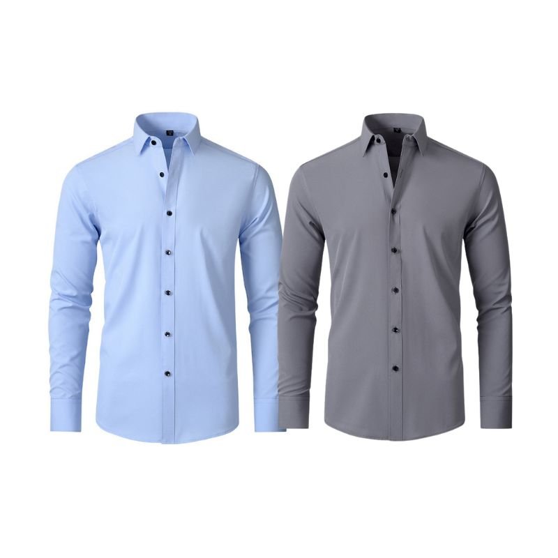 Compre 1 Leve 2 | Camisa Social Ultra Elastech Anti amassados + Relogio de Brinde - Direct Ofertas