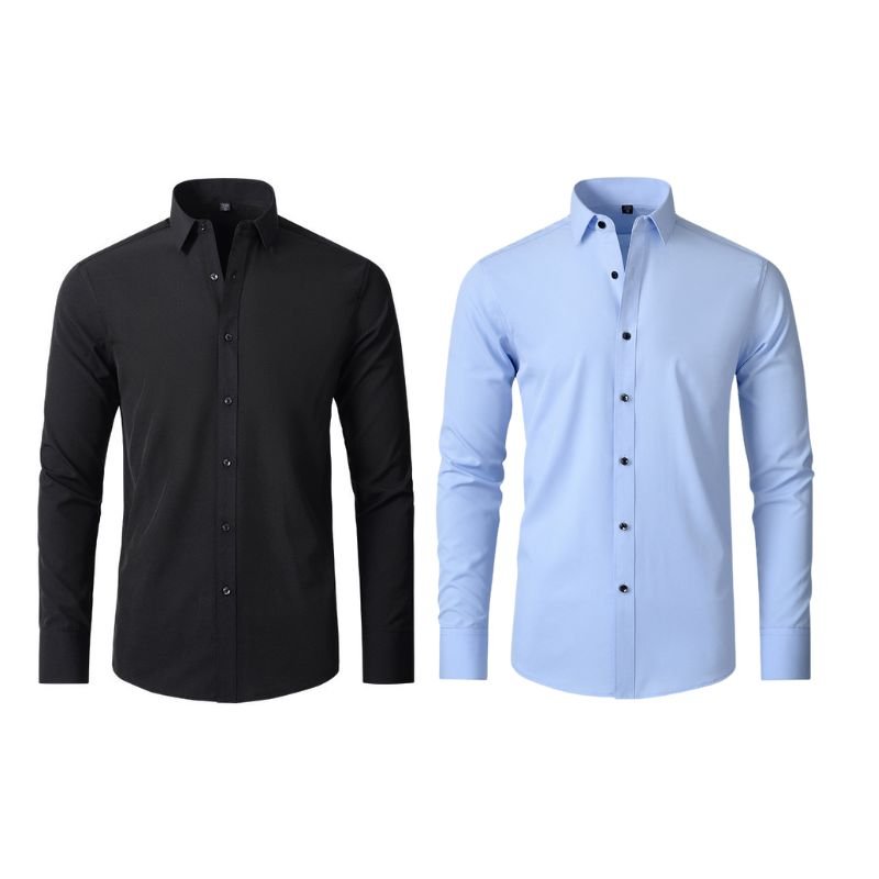 Compre 1 Leve 2 | Camisa Social Ultra Elastech Anti amassados + Relogio de Brinde - Direct Ofertas