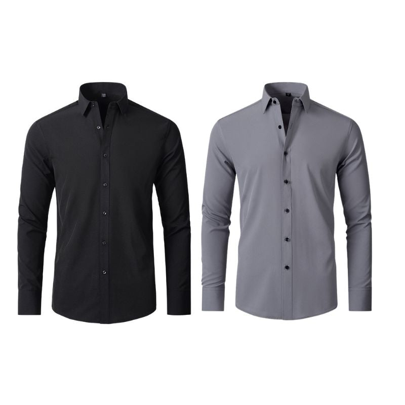 Compre 1 Leve 2 | Camisa Social Ultra Elastech Anti amassados + Relogio de Brinde - Direct Ofertas