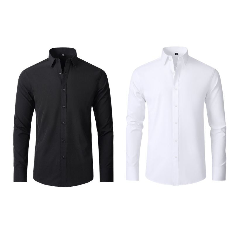Compre 1 Leve 2 | Camisa Social Ultra Elastech Anti amassados + Relogio de Brinde - Direct Ofertas