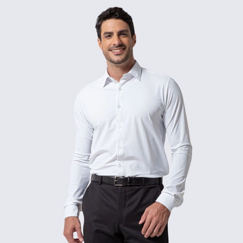 Compre 1 Leve 2 | Camisa Social Ultra Elastech Anti amassados + Relogio de Brinde - Direct Ofertas