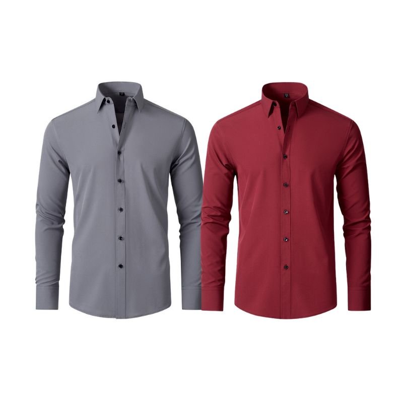 Compre 1 Leve 2 | Camisa Social Ultra Elastech Anti amassados + Relogio de Brinde - Direct Ofertas
