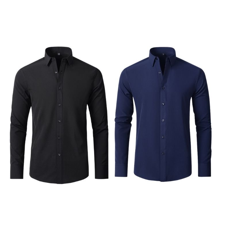 Compre 1 Leve 2 | Camisa Social Ultra Elastech Anti amassados + Relogio de Brinde - Direct Ofertas