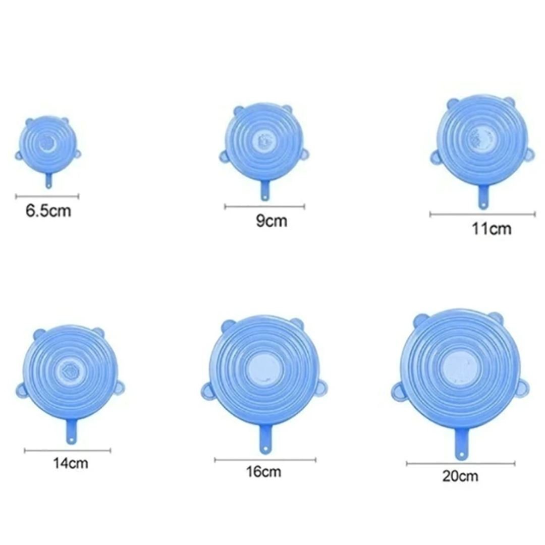 Compre 6 Leve 12 - Kit 12 Tampas de Silicone Reutilizável (UNIVERSAL) - Super Elástico - Direct Ofertas