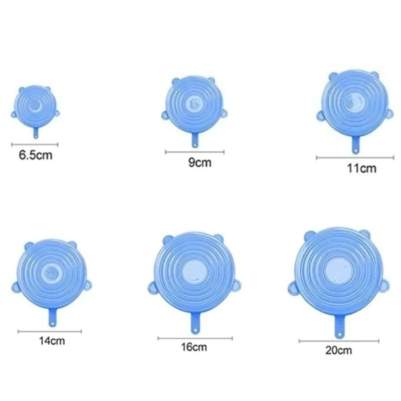 Compre 6 Leve 12 - Kit 12 Tampas de Silicone Reutilizável (UNIVERSAL) - Super Elástico - Direct Ofertas