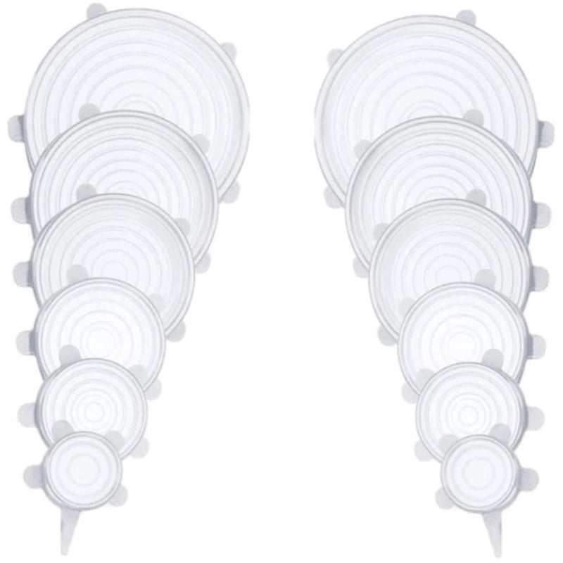 Compre 6 Leve 12 - Kit 12 Tampas de Silicone Reutilizável (UNIVERSAL) - Super Elástico - Direct Ofertas