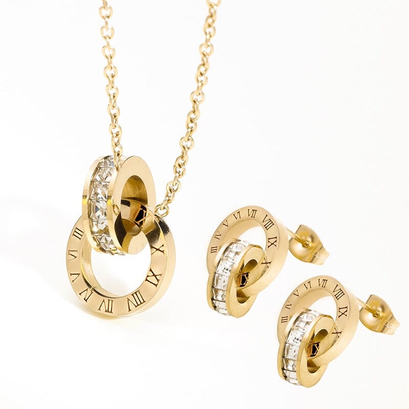 Conjunto Colar e Brincos Números Romanos - Direct Ofertas