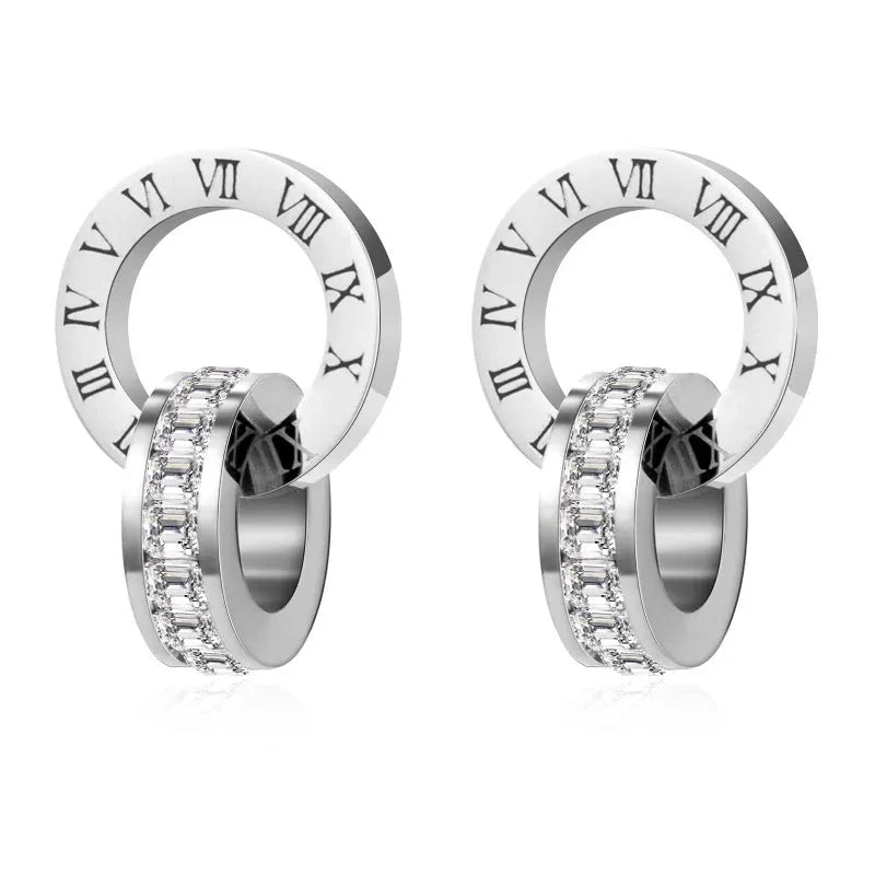 Conjunto Colar e Brincos Números Romanos - Direct Ofertas