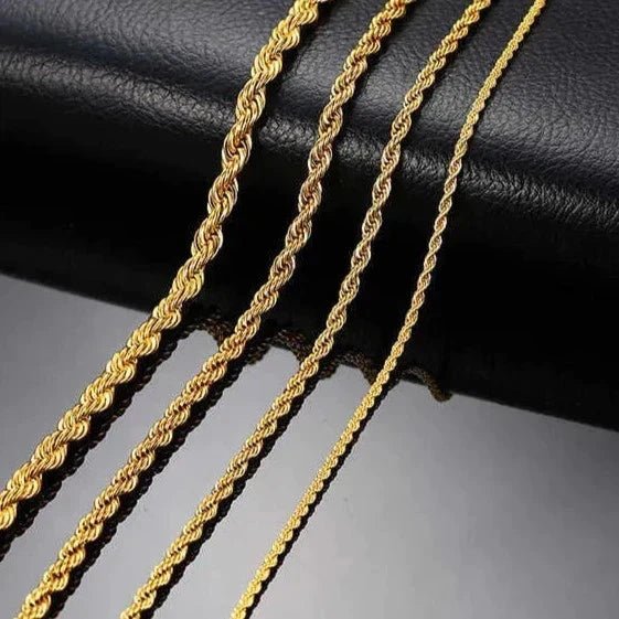 Corrente Trançada Folheada a Ouro - Direct Ofertas