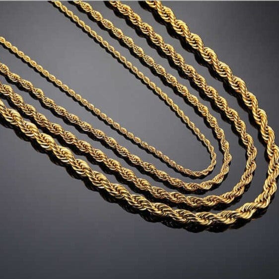 Corrente Trançada Folheada a Ouro - Direct Ofertas