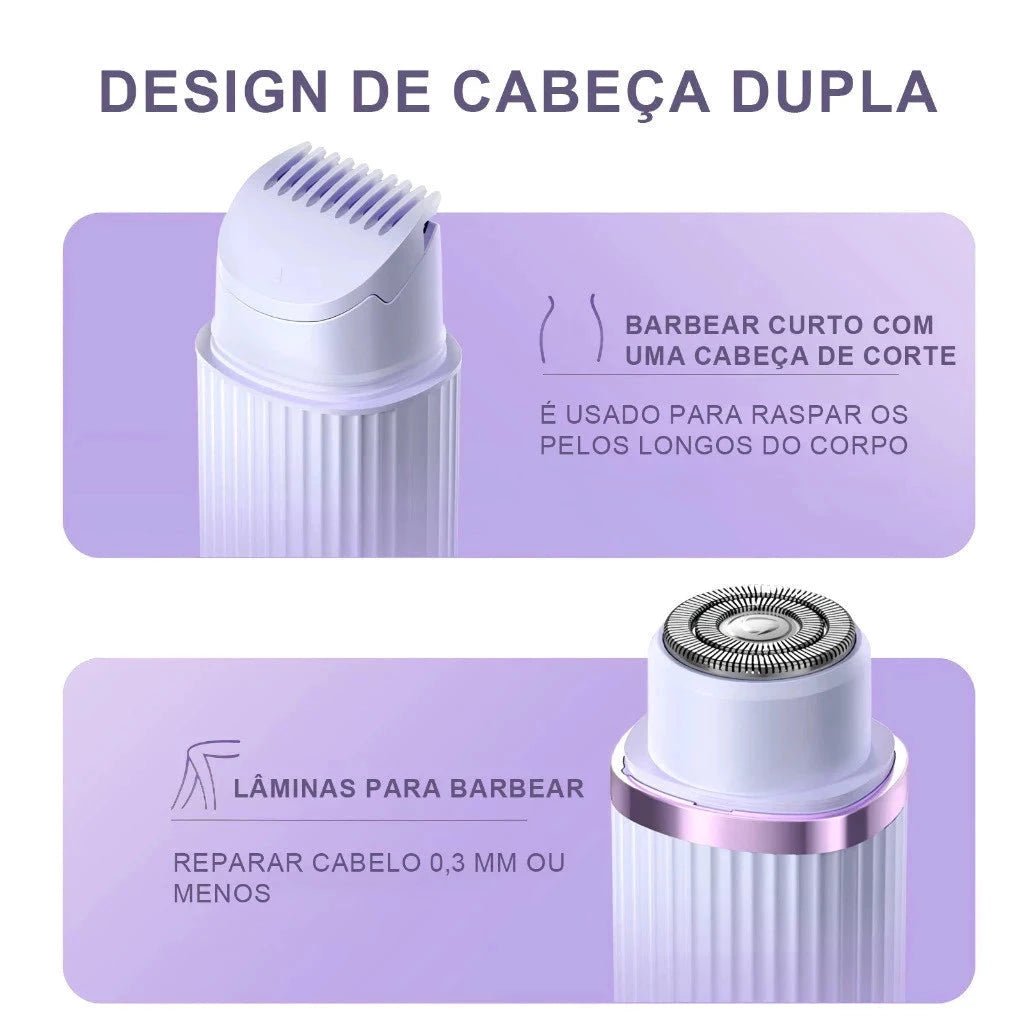 Depilador Elétrico Recarregável com Navalha Dupla - Direct Ofertas