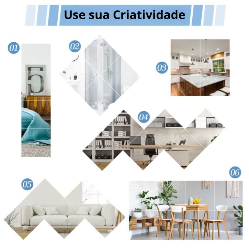 Espelho Adesivo Inquebrável - Direct Ofertas