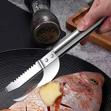 FishScaler - Faca Inoxidável 3 em 1 para Limpeza de Peixe FishScaler - Faca Inoxidável P9 Direct Ofertas 