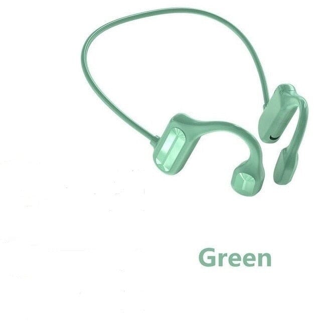 Fone de Ouvido por Condução Óssea Bluetooth 5.1 Resistente a Água Fone de Ouvido por Condução P13 Direct Ofertas Verde 