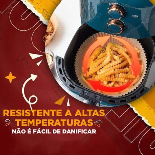 Forro de Papel Protetor Antiaderente para Air Fryer - Direct Ofertas