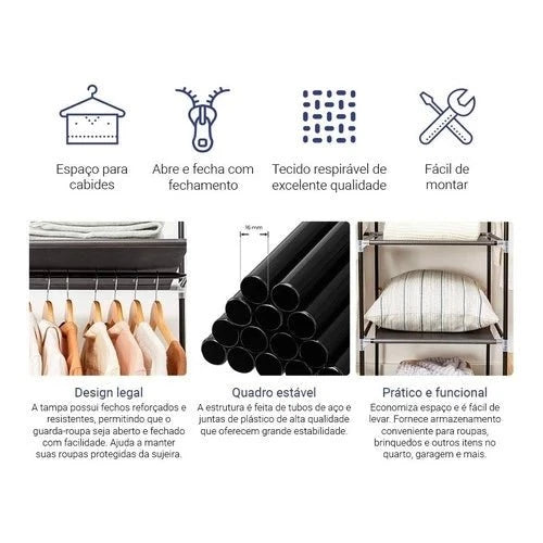 Guarda-Roupa Dobrável Decoteam Guarda-Roupa Dobrável Decoteam PS1 Direct Ofertas 
