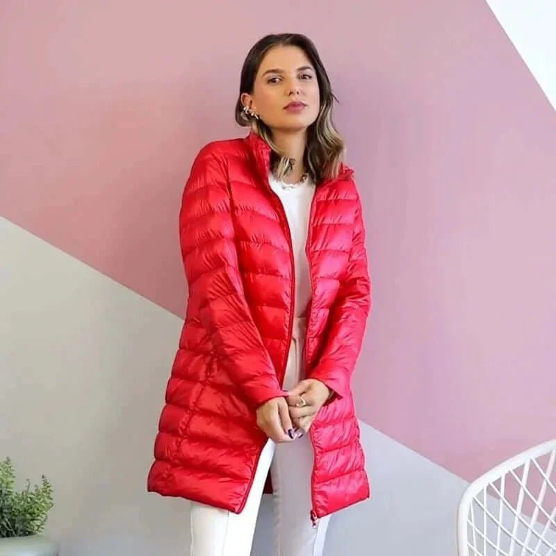 Jaqueta Longa Forrada Pluma de Ganso - Direct Ofertas