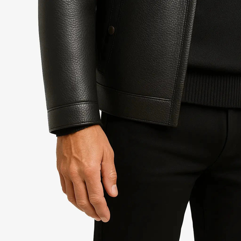 Jaqueta Masculina em Couro com Forro de Cashmere - Direct Ofertas