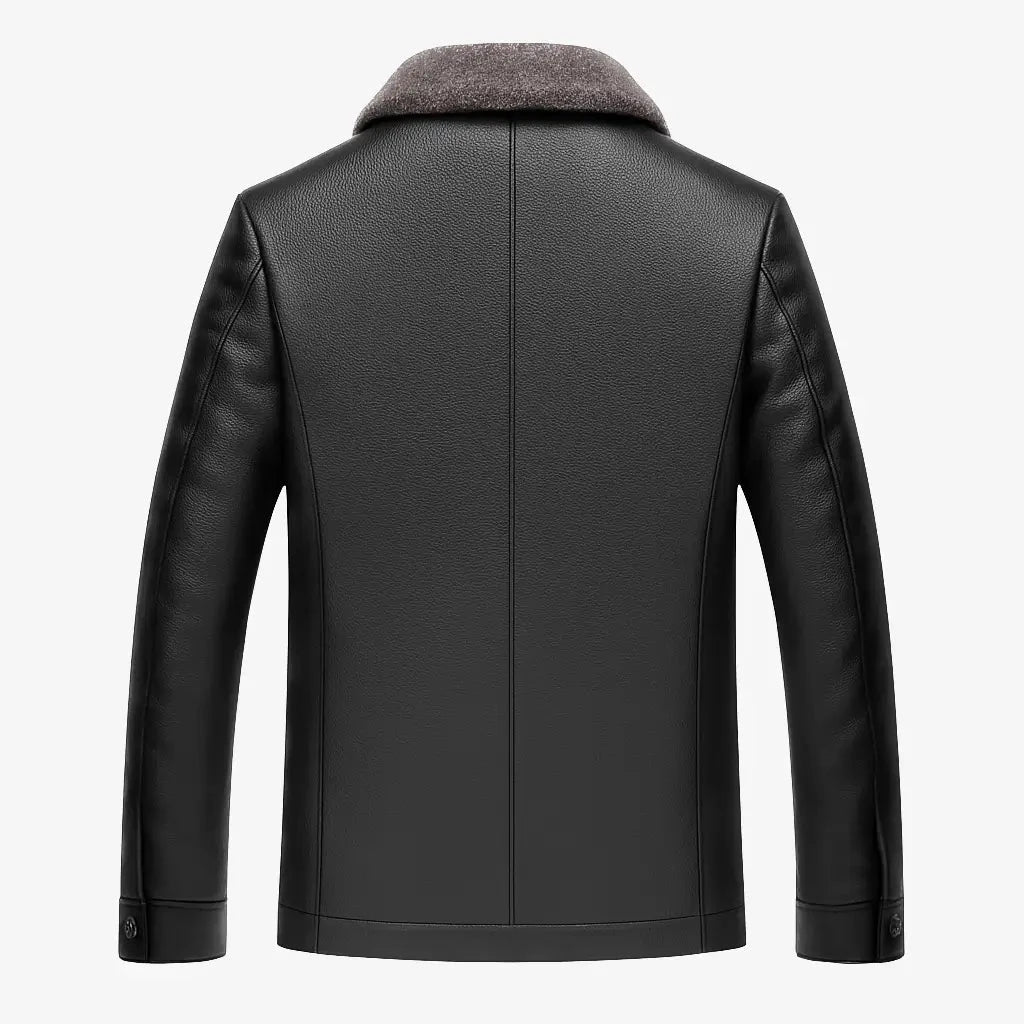 Jaqueta Masculina em Couro com Forro de Cashmere - Direct Ofertas