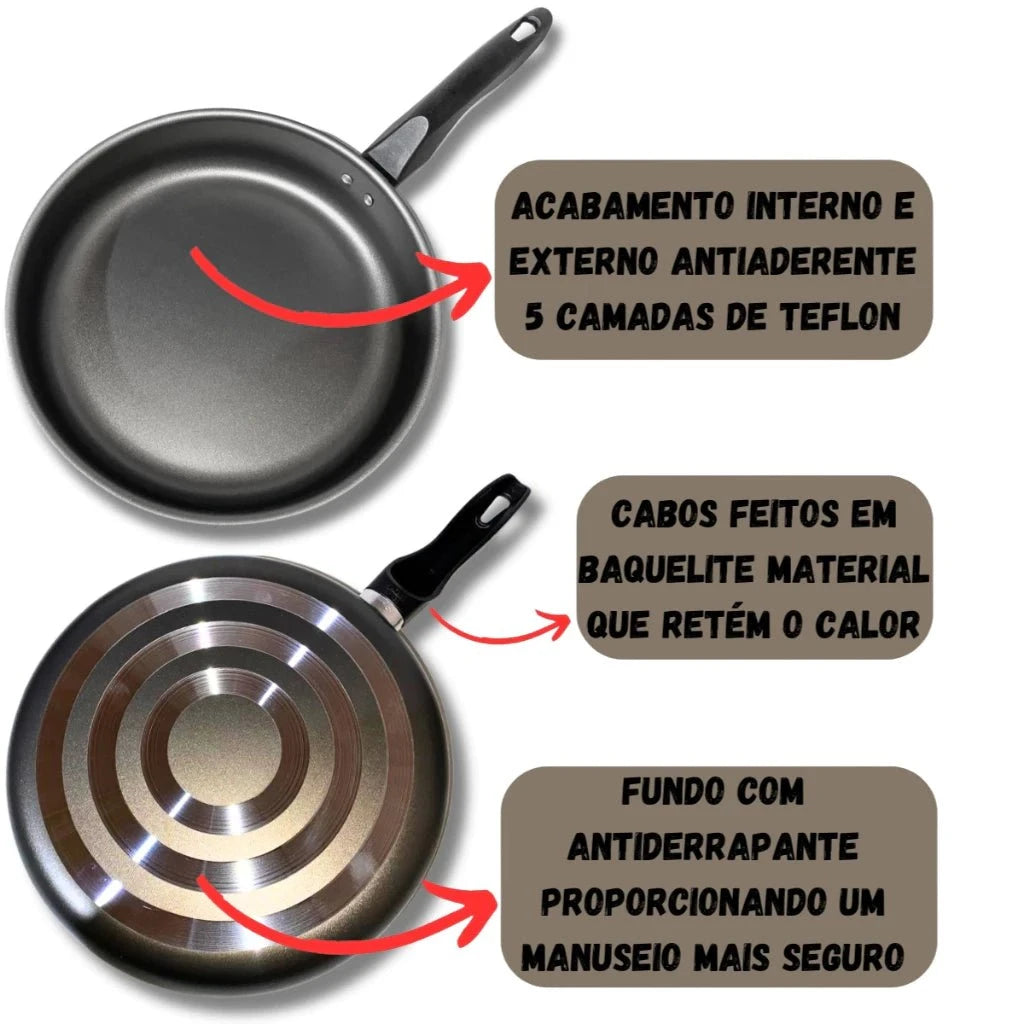 Jogo de Panelas 8 Peças Antiaderente Com Tampa Vidro Jogo de Panelas 8 Peças PS1 Direct Ofertas 