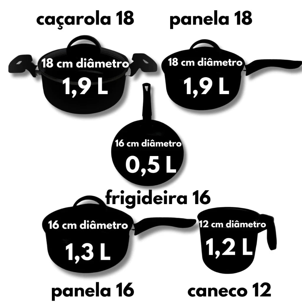 Jogo de Panelas 8 Peças Antiaderente Com Tampa Vidro Jogo de Panelas 8 Peças PS1 Direct Ofertas 