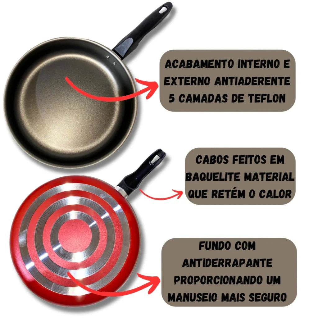 Jogo de Panelas 8 Peças Antiaderente Com Tampa Vidro Jogo de Panelas 8 Peças PS1 Direct Ofertas 