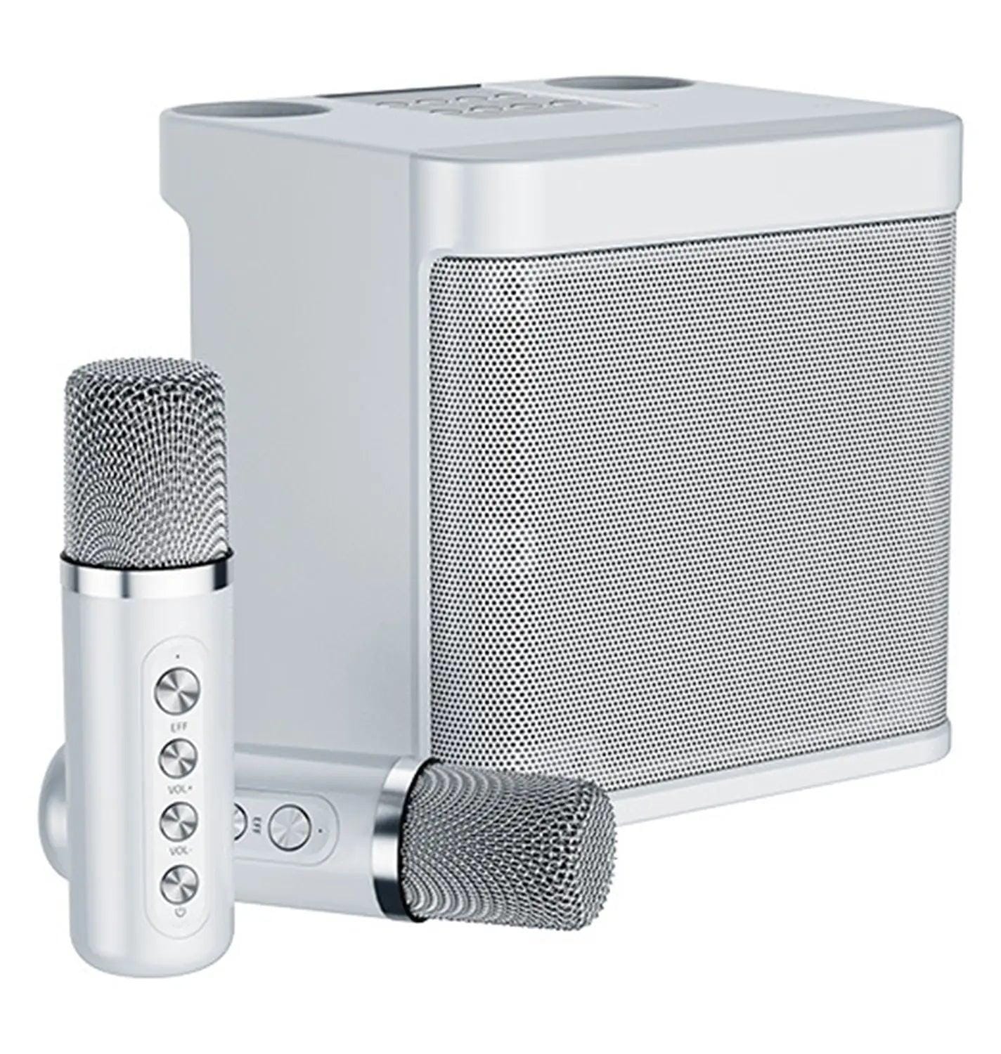 Karaokê Mbox Portátil - Dois microfones sem fio - Direct Ofertas