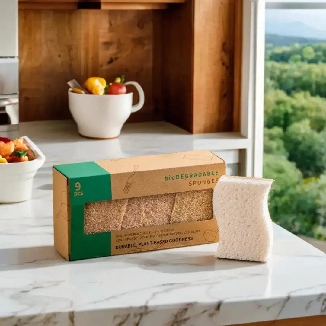 Kit 18 Esponja de Cozinha Biodegradáveis Premium (duram até 18 meses) - Direct Ofertas