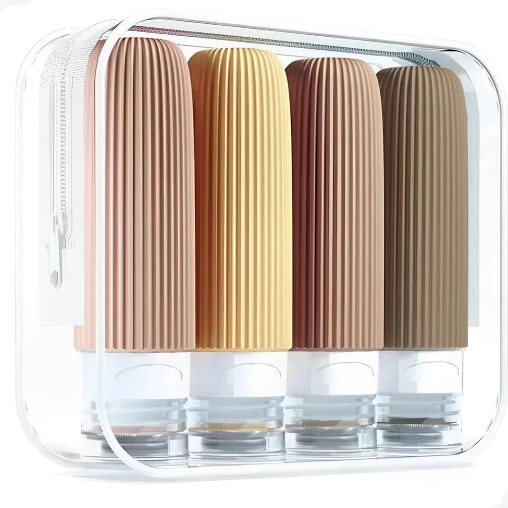 Kit 4 Frascos de Silicone para Viagem – 90ml Antivazamento - Direct Ofertas