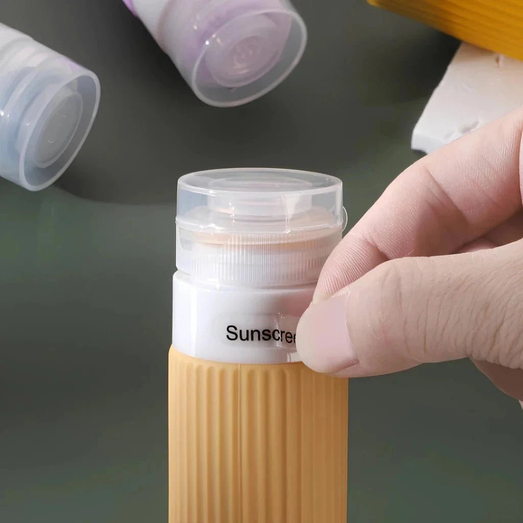 Kit 4 Frascos de Silicone para Viagem – 90ml Antivazamento - Direct Ofertas