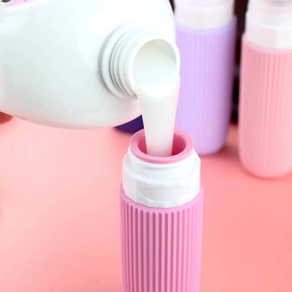 Kit 4 Frascos de Silicone para Viagem – 90ml Antivazamento - Direct Ofertas