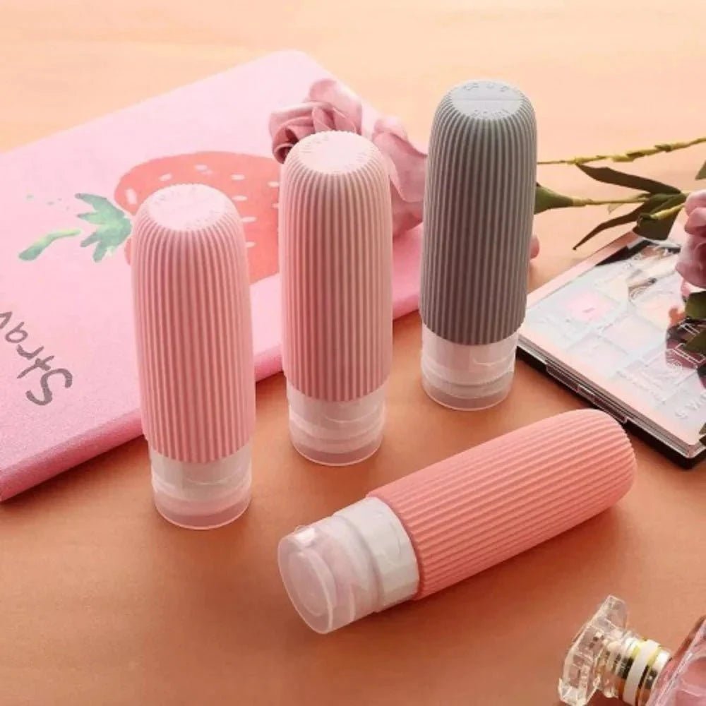 Kit 4 Frascos de Silicone para Viagem – 90ml Antivazamento - Direct Ofertas