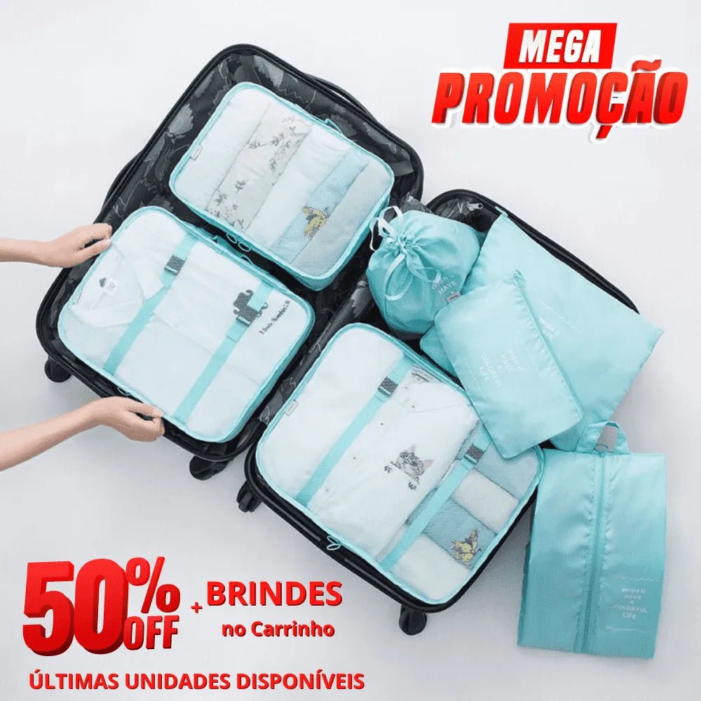 Kit 7 Bolsas Organizadoras Para Mala de Viagem STORAGE BAG - PAGUE 4 LEVE 7 - Direct Ofertas