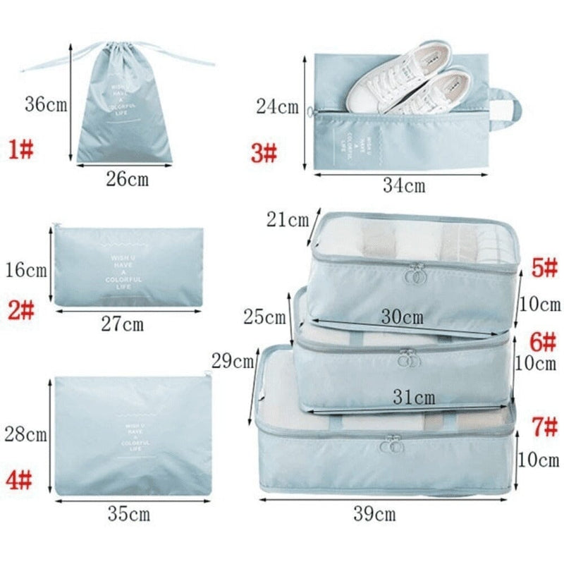 Kit 7 Bolsas Organizadoras Para Mala de Viagem STORAGE BAG - PAGUE 4 LEVE 7 - Direct Ofertas