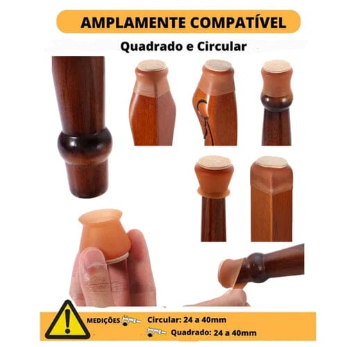 Kit com 16 Peças de Protetor de Pés de Móveis em Silicone - Direct Ofertas