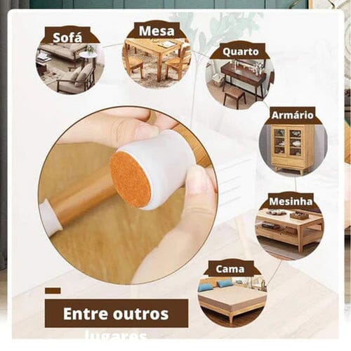 Kit com 16 Peças de Protetor de Pés de Móveis em Silicone - Direct Ofertas