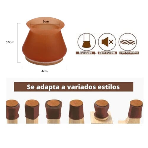 Kit com 16 Peças de Protetor de Pés de Móveis em Silicone - Direct Ofertas