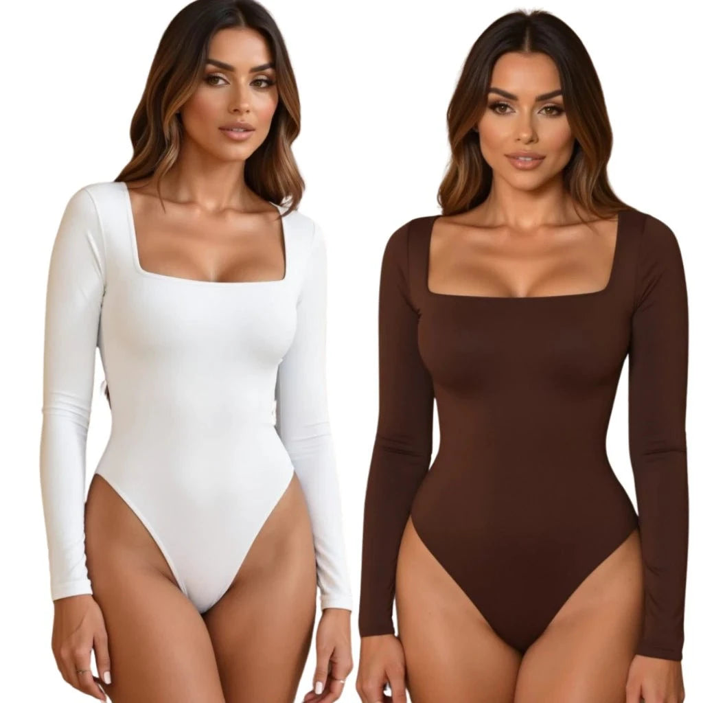 Kit com 2 Bodys Femininos Manga Longa Kit com 2 Bodys PS1 Direct Ofertas 